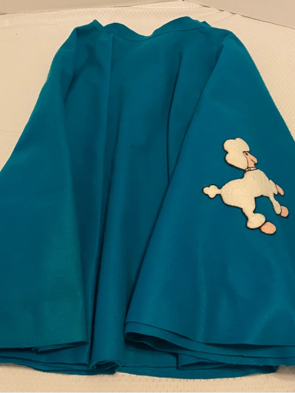 Hand Crafted Teal Circle Skirt with Poodle. 80” Swing !